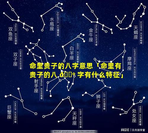 命里贵子的八字意思「命里有贵子的八 🐺 字有什么特征」